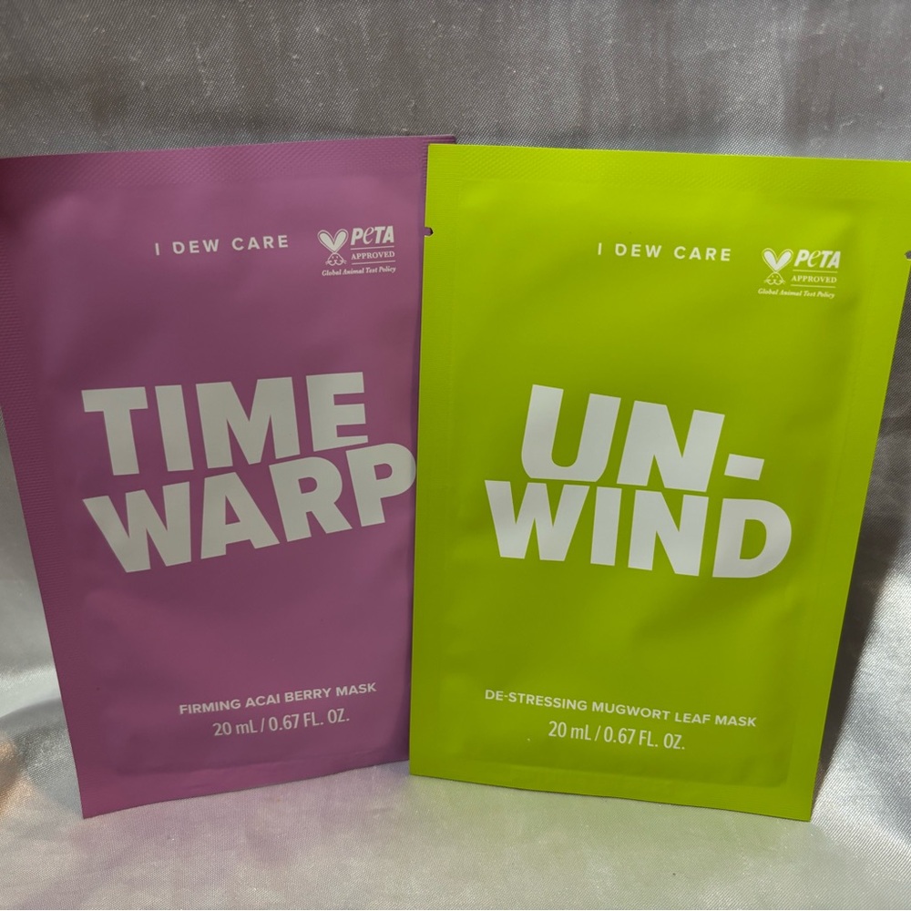 I Dew Care Face Mask Duo - Purple and Green